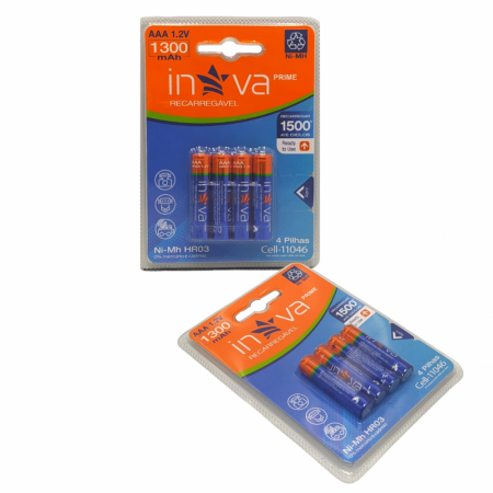 Jonh Variedades Drop Kit Pilhas Recarreg Veis Aaa V Inova Cell