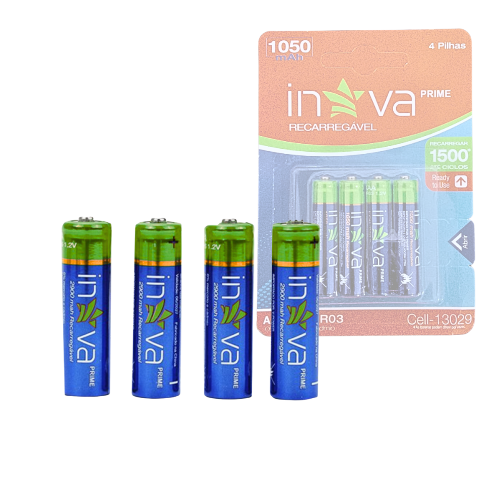 Jonh Variedades DROP - KIT com 04 Pilhas Recarregáveis AAA 1.2V HR03 ...